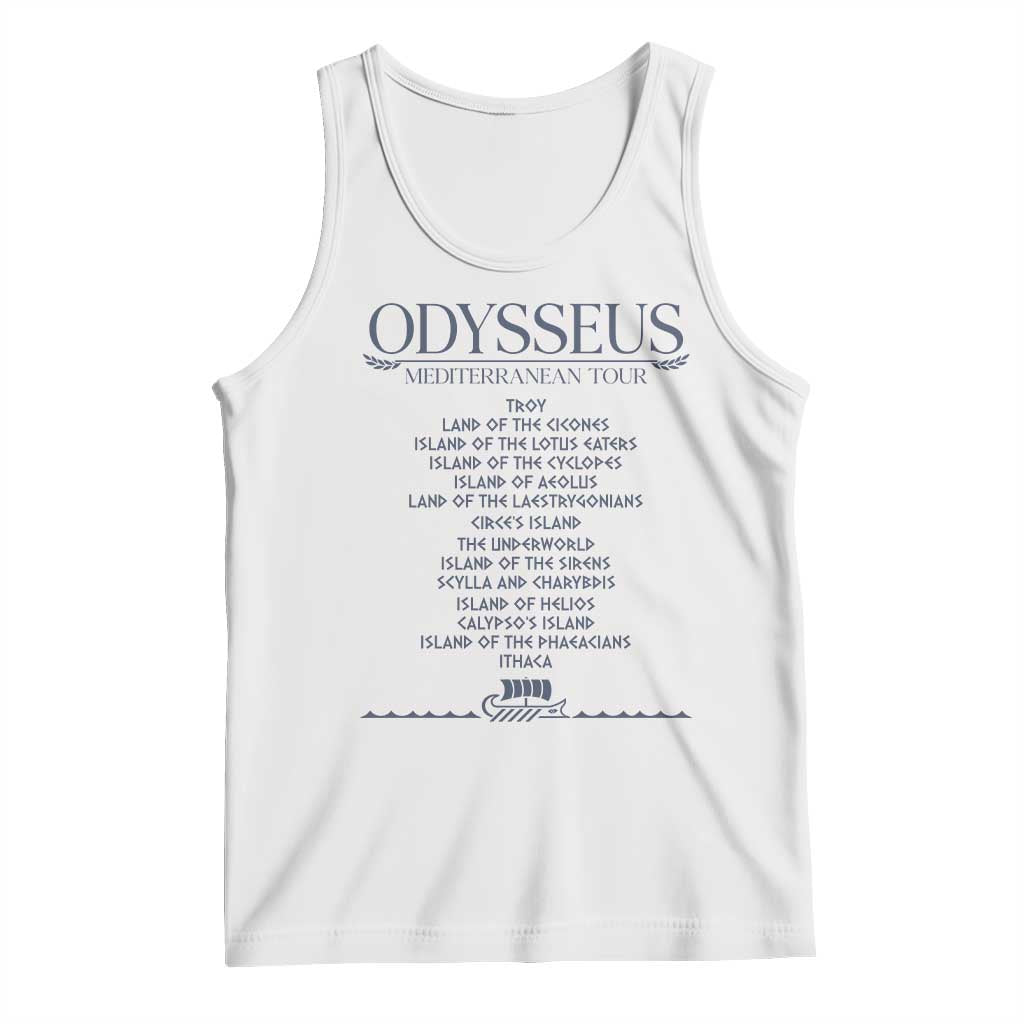 Odysseus Mediterranean Tour Tank Top Funny Greek Mythology Ancient History Graphic TS02 White Print Your Wear