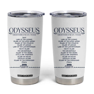 Odysseus Mediterranean Tour Tumbler Cup Funny Greek Mythology Ancient History Graphic