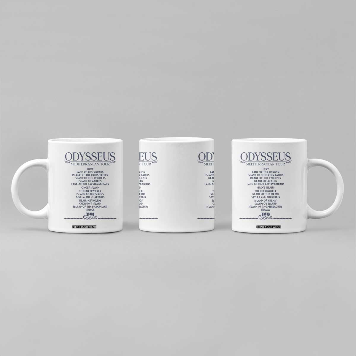 Odysseus Mediterranean Tour Coffee Mug Funny Greek Mythology Ancient History Graphic