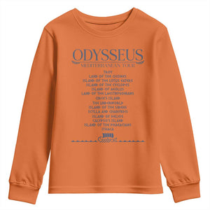 Odysseus Mediterranean Tour Youth Sweatshirt Funny Greek Mythology Ancient History Graphic