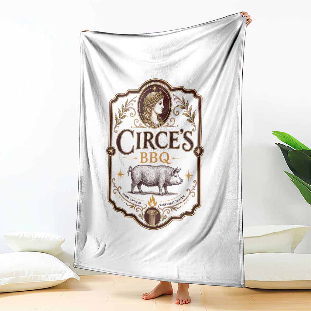 Circes BBQ Funny Greek Mythology Dark Humor Throw Blanket Slow Smoked Legendary Flavor Odysseus Pigs Odyssey Parody