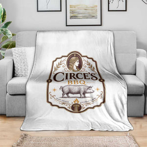 Circes BBQ Funny Greek Mythology Dark Humor Throw Blanket Slow Smoked Legendary Flavor Odysseus Pigs Odyssey Parody