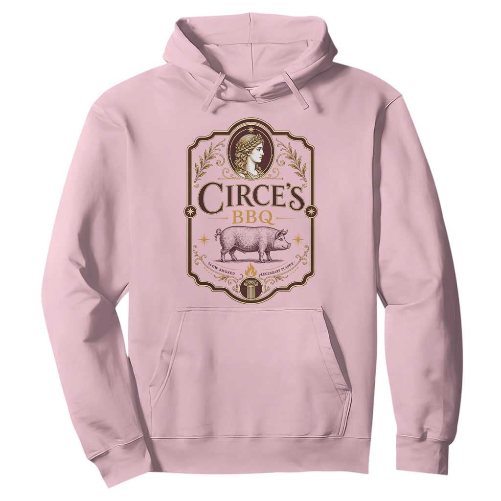 Circes BBQ Funny Greek Mythology Dark Humor Hoodie Slow Smoked Legendary Flavor Odysseus Pigs Odyssey Parody