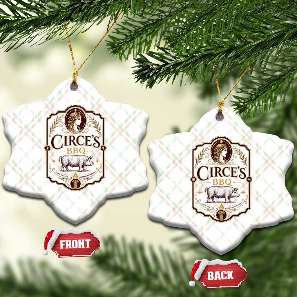 Circes BBQ Funny Greek Mythology Dark Humor Ceramic Ornament Slow Smoked Legendary Flavor Odysseus Pigs Odyssey Parody