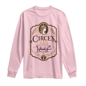 Circes BBQ Funny Greek Mythology Dark Humor Long Sleeve Shirt Slow Smoked Legendary Flavor Odysseus Pigs Odyssey Parody