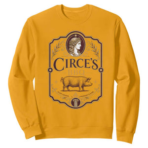 Circes BBQ Funny Greek Mythology Dark Humor Sweatshirt Slow Smoked Legendary Flavor Odysseus Pigs Odyssey Parody
