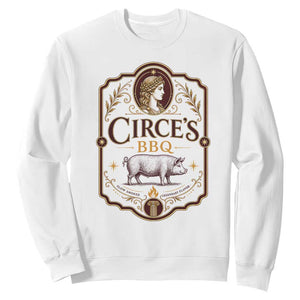 Circes BBQ Funny Greek Mythology Dark Humor Sweatshirt Slow Smoked Legendary Flavor Odysseus Pigs Odyssey Parody