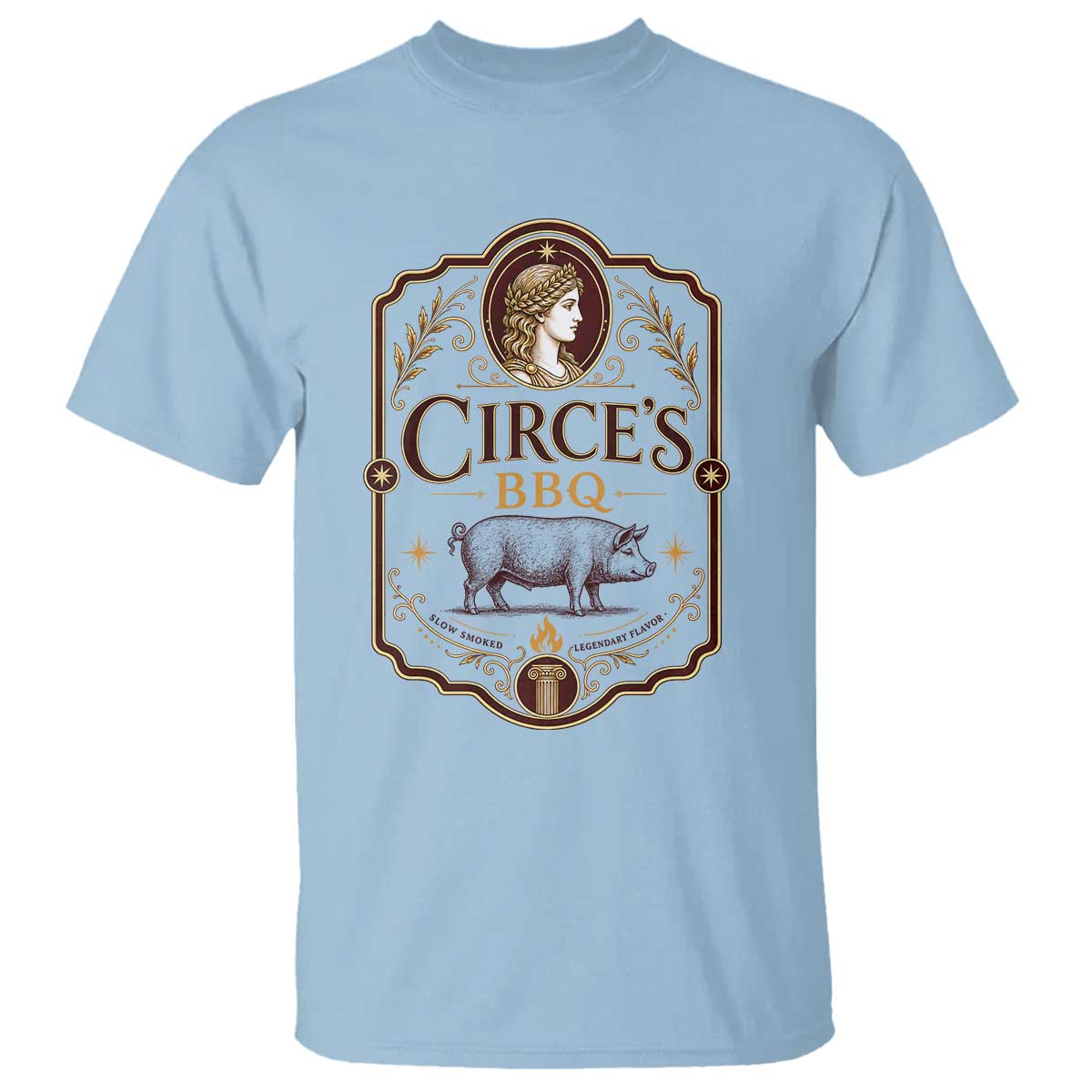 Circes BBQ Funny Greek Mythology Dark Humor T Shirt Slow Smoked Legendary Flavor Odysseus Pigs Odyssey Parody