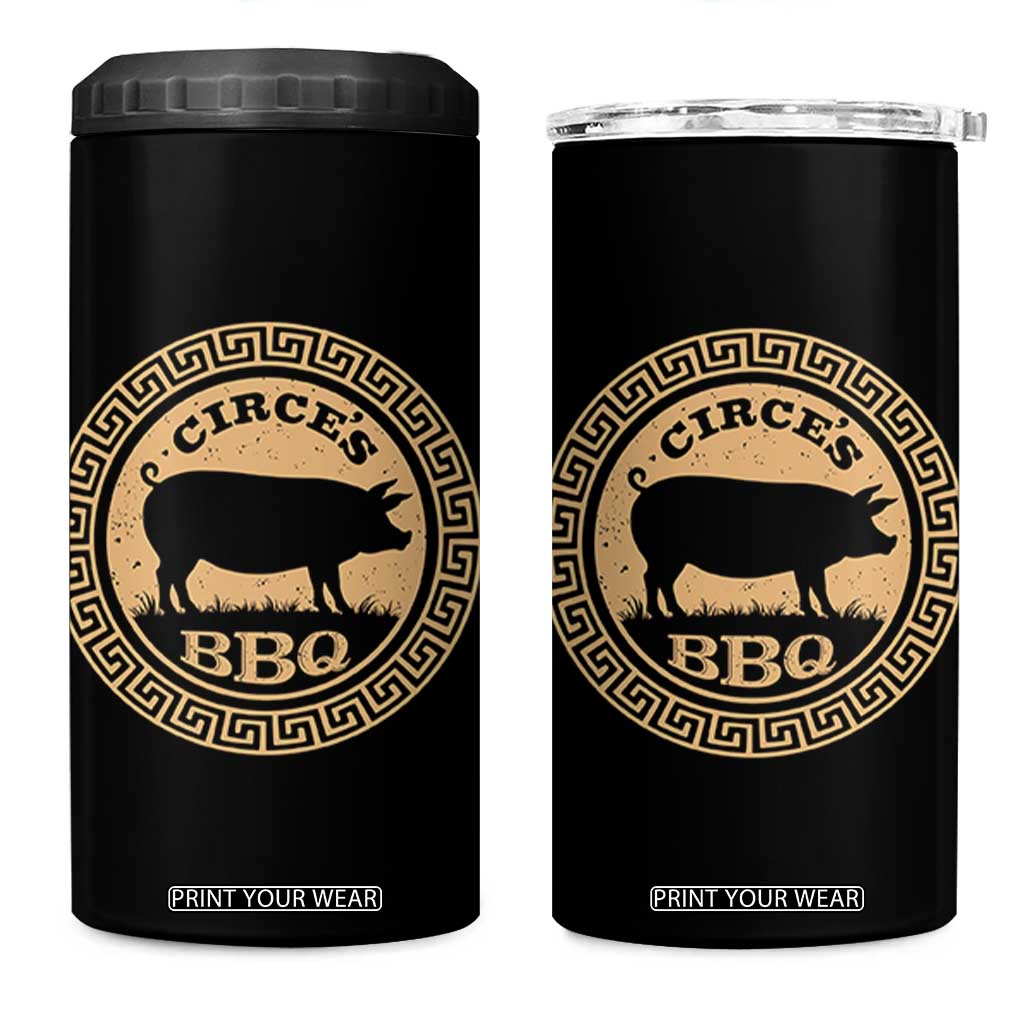 Circes BBQ Ancient Greek Mythology Dark Humor 4 in 1 Can Cooler Tumbler Odysseus Pigs Odyssey Parody History Lover Gift TS02 One Size: 16 oz Black Print Your Wear