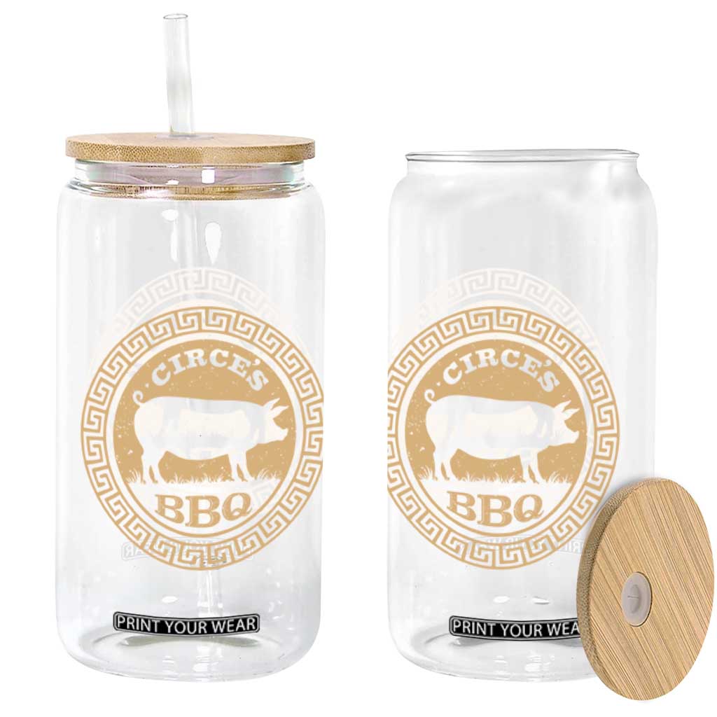 Circes BBQ Ancient Greek Mythology Dark Humor Glass Can Odysseus Pigs Odyssey Parody History Lover Gift