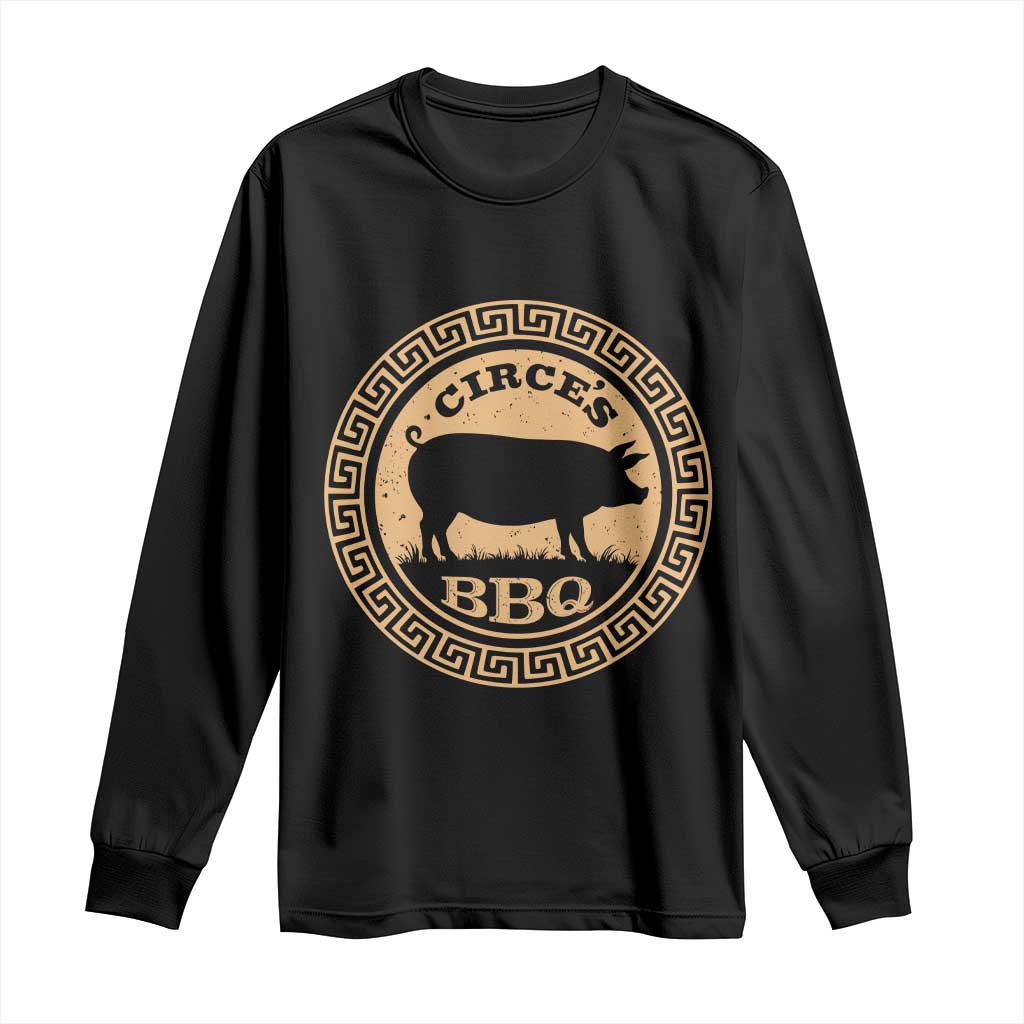 Circes BBQ Ancient Greek Mythology Dark Humor Long Sleeve Shirt Odysseus Pigs Odyssey Parody History Lover Gift TS02 Black Print Your Wear