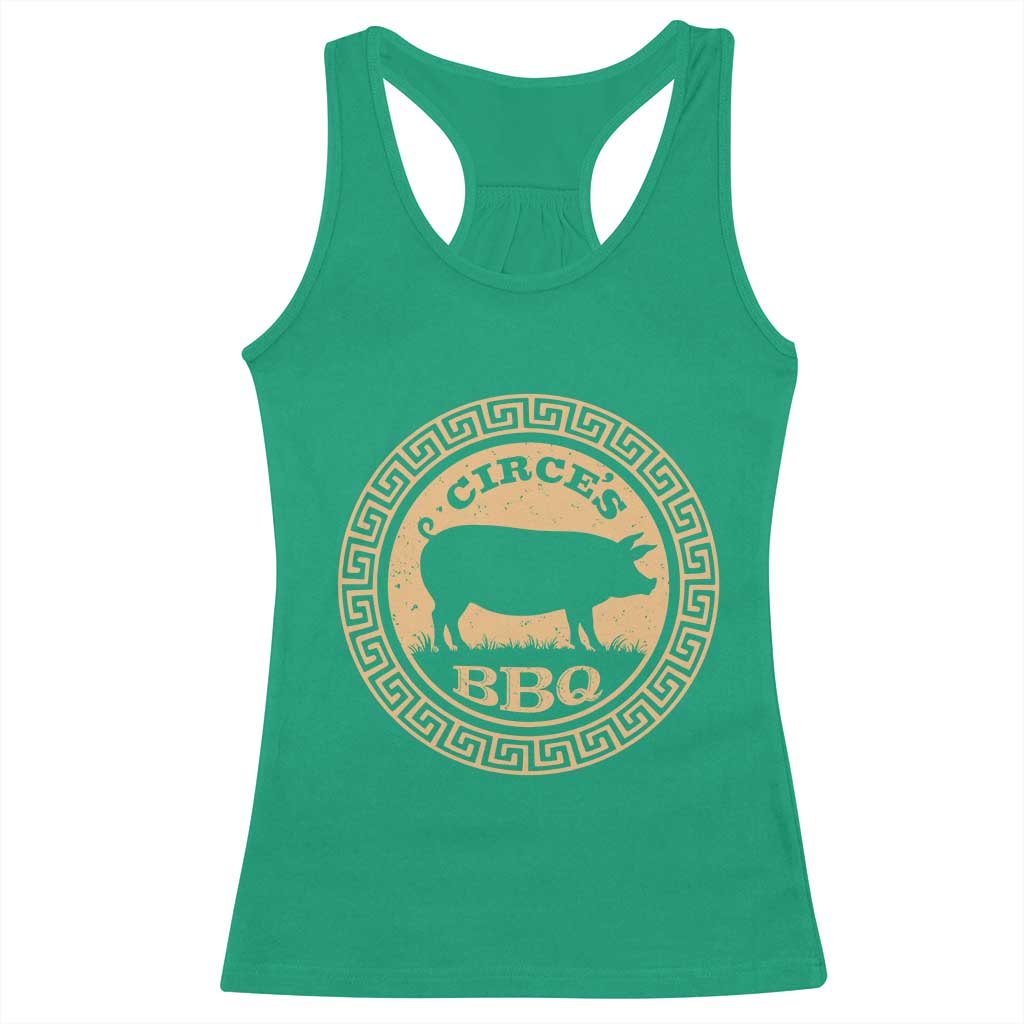 Circes BBQ Ancient Greek Mythology Dark Humor Racerback Tank Top Odysseus Pigs Odyssey Parody History Lover Gift