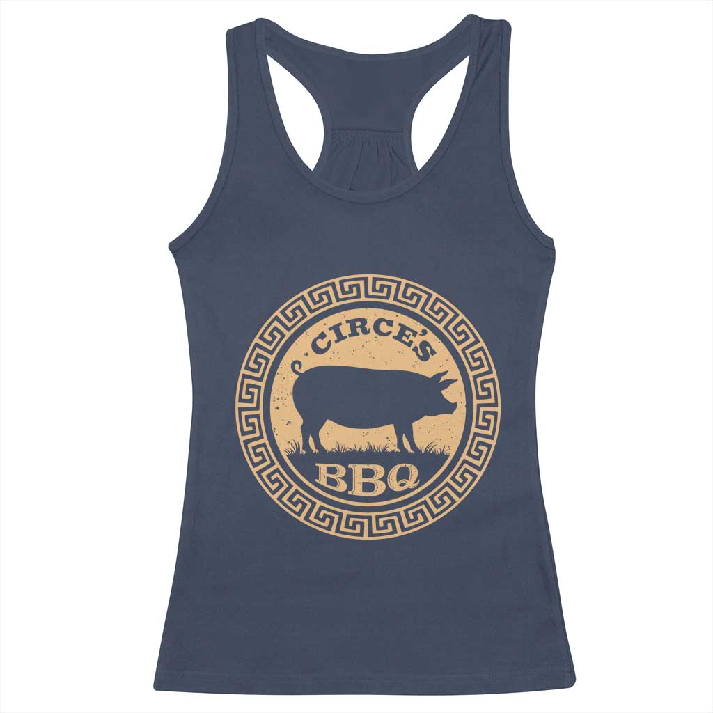Circes BBQ Ancient Greek Mythology Dark Humor Racerback Tank Top Odysseus Pigs Odyssey Parody History Lover Gift