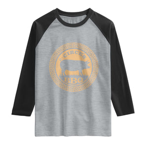 Circes BBQ Ancient Greek Mythology Dark Humor Raglan Shirt Odysseus Pigs Odyssey Parody History Lover Gift