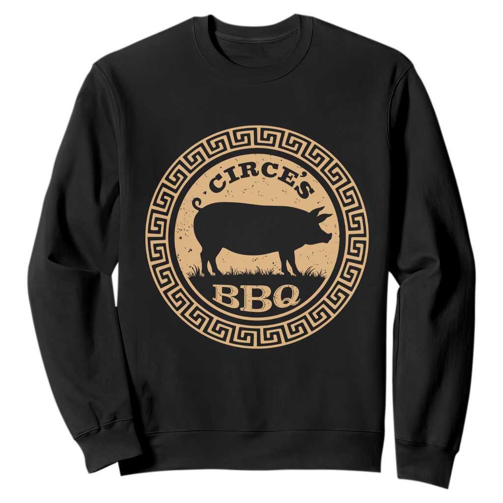 Circes BBQ Ancient Greek Mythology Dark Humor Sweatshirt Odysseus Pigs Odyssey Parody History Lover Gift TS02 Black Print Your Wear
