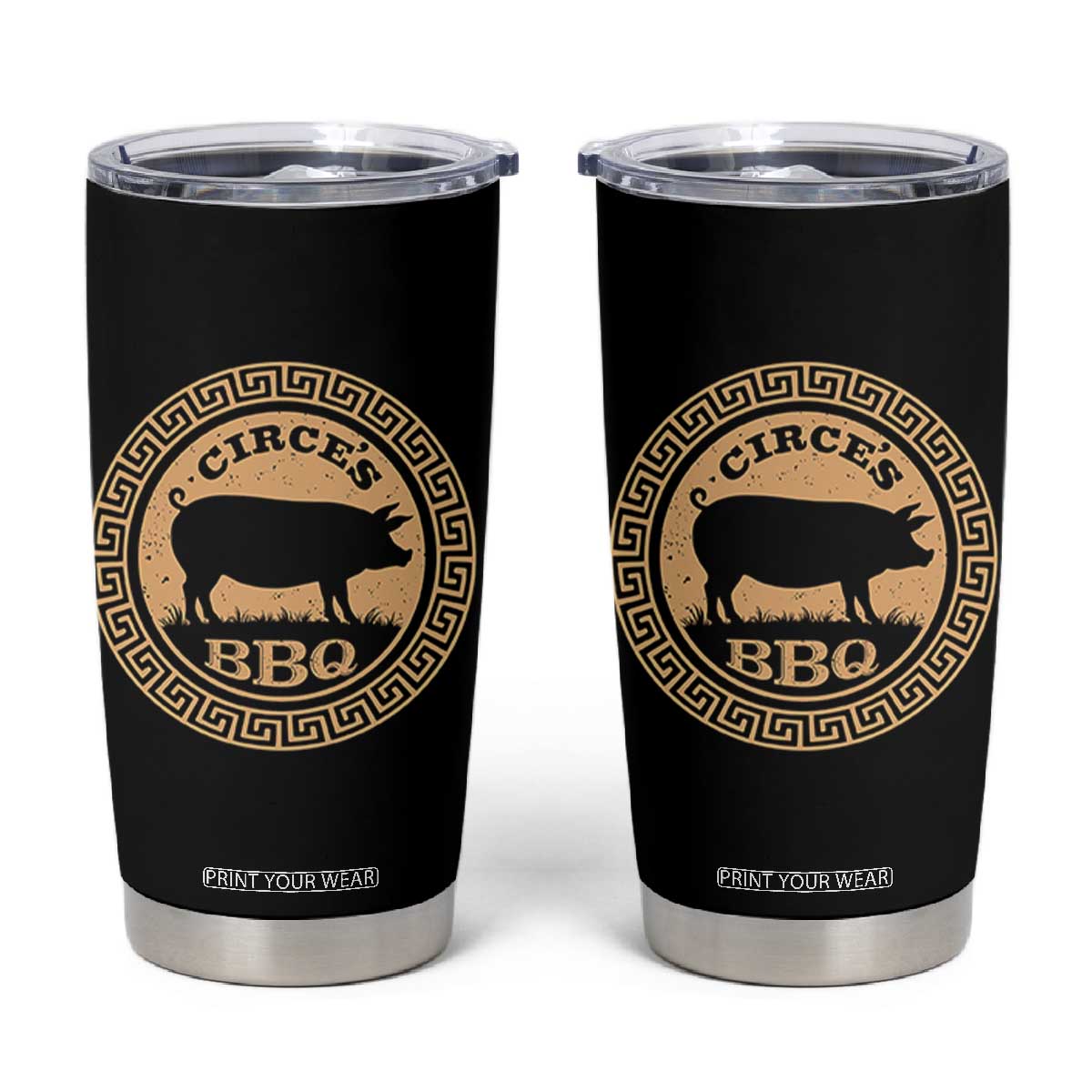Circes BBQ Ancient Greek Mythology Dark Humor Tumbler Cup Odysseus Pigs Odyssey Parody History Lover Gift TS02 Black Print Your Wear