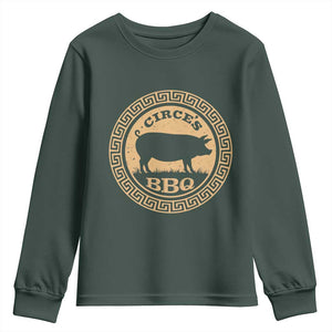 Circes BBQ Ancient Greek Mythology Dark Humor Youth Sweatshirt Odysseus Pigs Odyssey Parody History Lover Gift