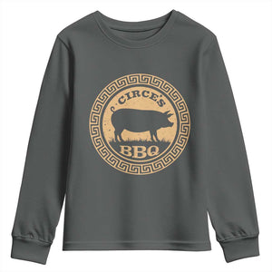 Circes BBQ Ancient Greek Mythology Dark Humor Youth Sweatshirt Odysseus Pigs Odyssey Parody History Lover Gift