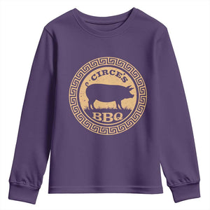 Circes BBQ Ancient Greek Mythology Dark Humor Youth Sweatshirt Odysseus Pigs Odyssey Parody History Lover Gift