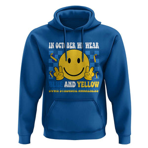 Down Syndrome Awareness Hoodie In October We Wear Blue And Yellow Support Squad TS02 Royal Blue Print Your Wear