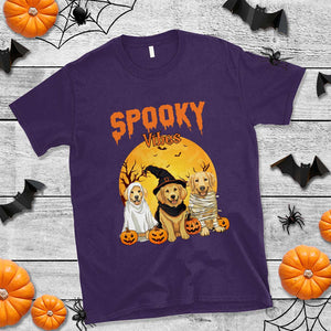 Halloween Golden Retriever T Shirt Ghost Dogs Boo Sheet Spooky Vibes TS02 Purple Print Your Wear