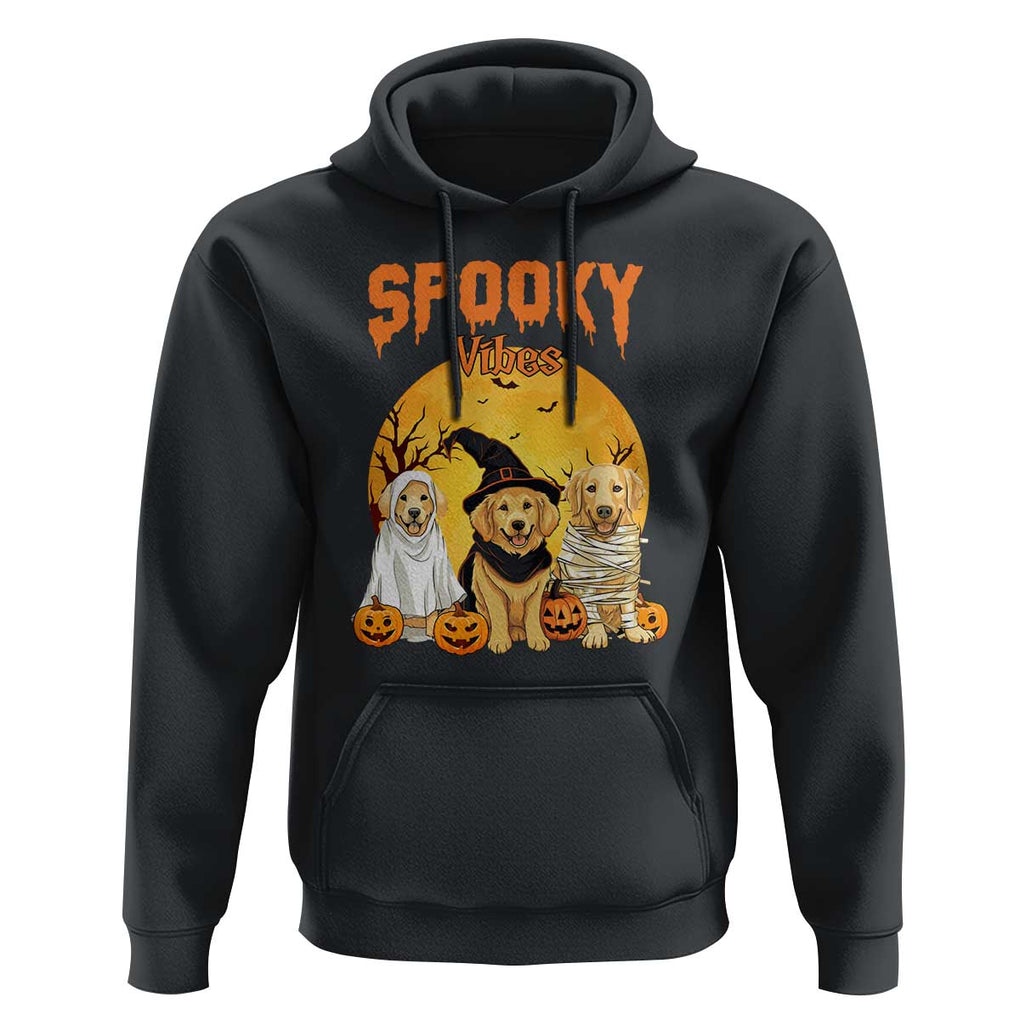 Halloween Golden Retriever Hoodie Ghost Dogs Boo Sheet Spooky Vibes TS02 Black Print Your Wear