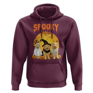 Halloween Golden Retriever Hoodie Ghost Dogs Boo Sheet Spooky Vibes TS02 Maroon Print Your Wear