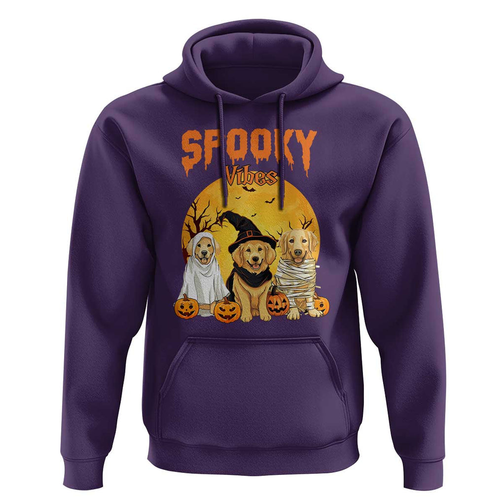 Halloween Golden Retriever Hoodie Ghost Dogs Boo Sheet Spooky Vibes TS02 Purple Print Your Wear