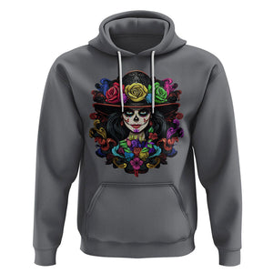 Day of the Dead Hoodie Dia De Los Muertos Sugar Skull Women La Catrina TS02 Charcoal Printyourwear
