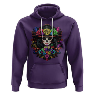 Day of the Dead Hoodie Dia De Los Muertos Sugar Skull Women La Catrina TS02 Purple Printyourwear