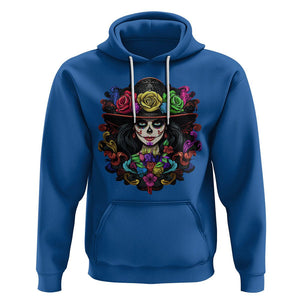 Day of the Dead Hoodie Dia De Los Muertos Sugar Skull Women La Catrina TS02 Royal Blue Printyourwear