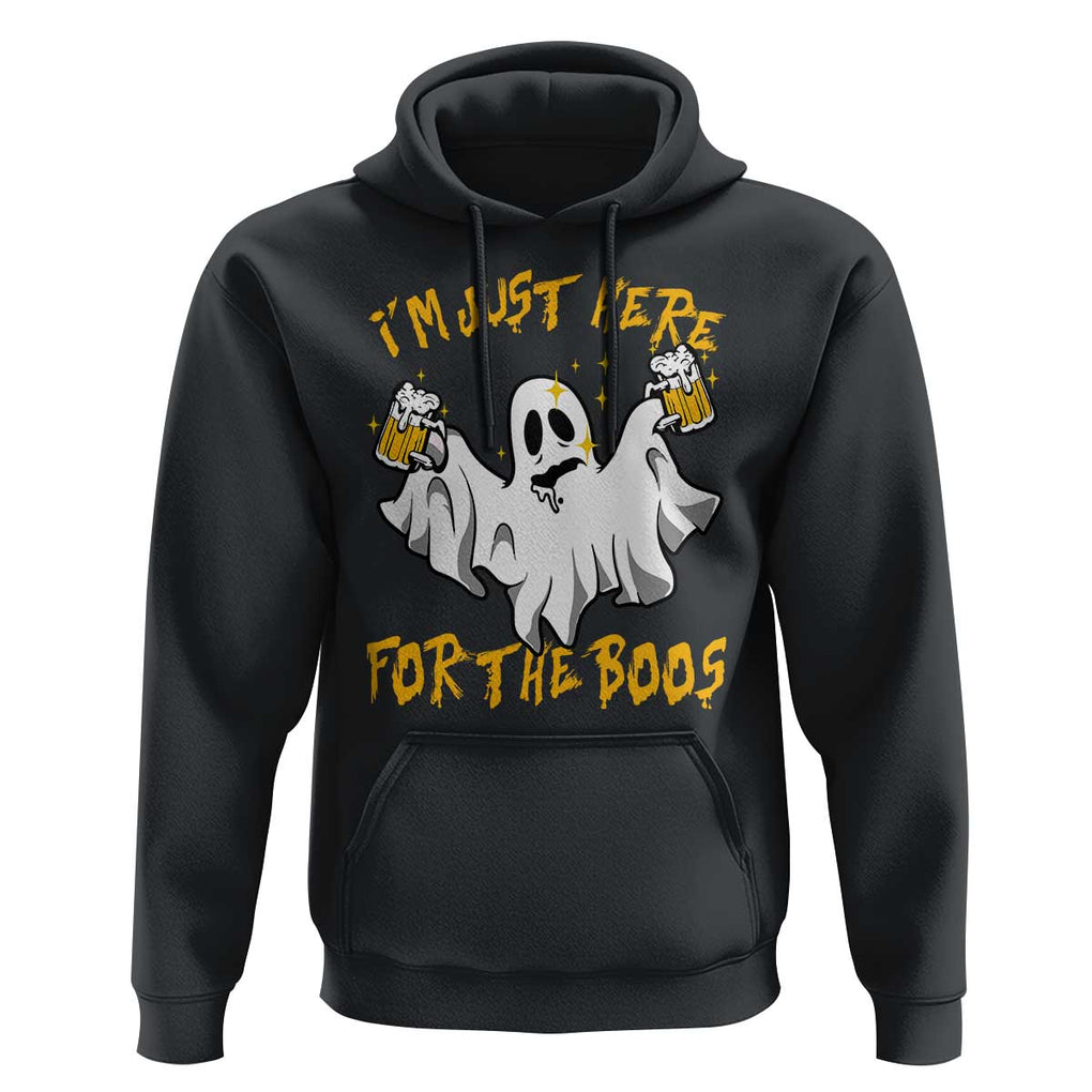 Ghost Halloween Costume Hoodie I'm Just Here For The Boos Drunk Drinking Boo Sheet TS02 Black Print Your Wear