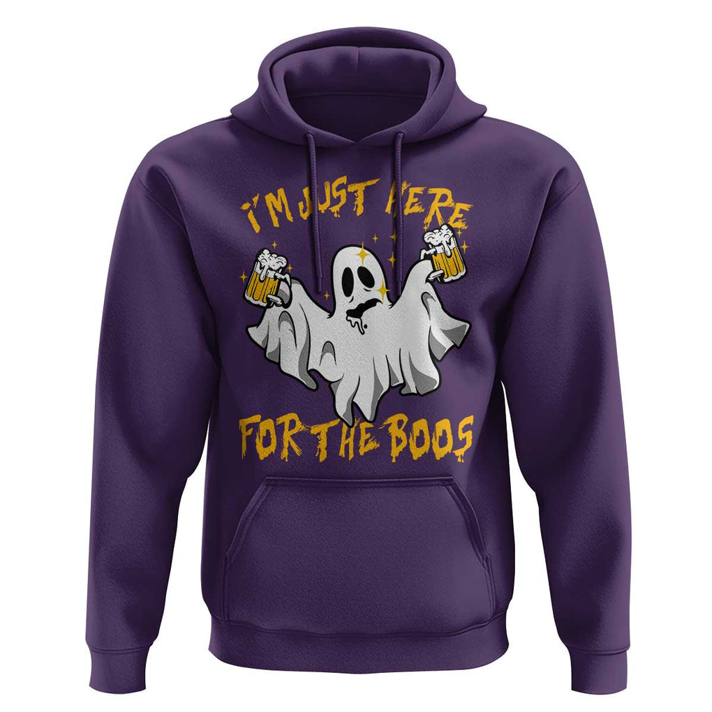 Ghost Halloween Costume Hoodie I'm Just Here For The Boos Drunk Drinking Boo Sheet TS02 Purple Print Your Wear