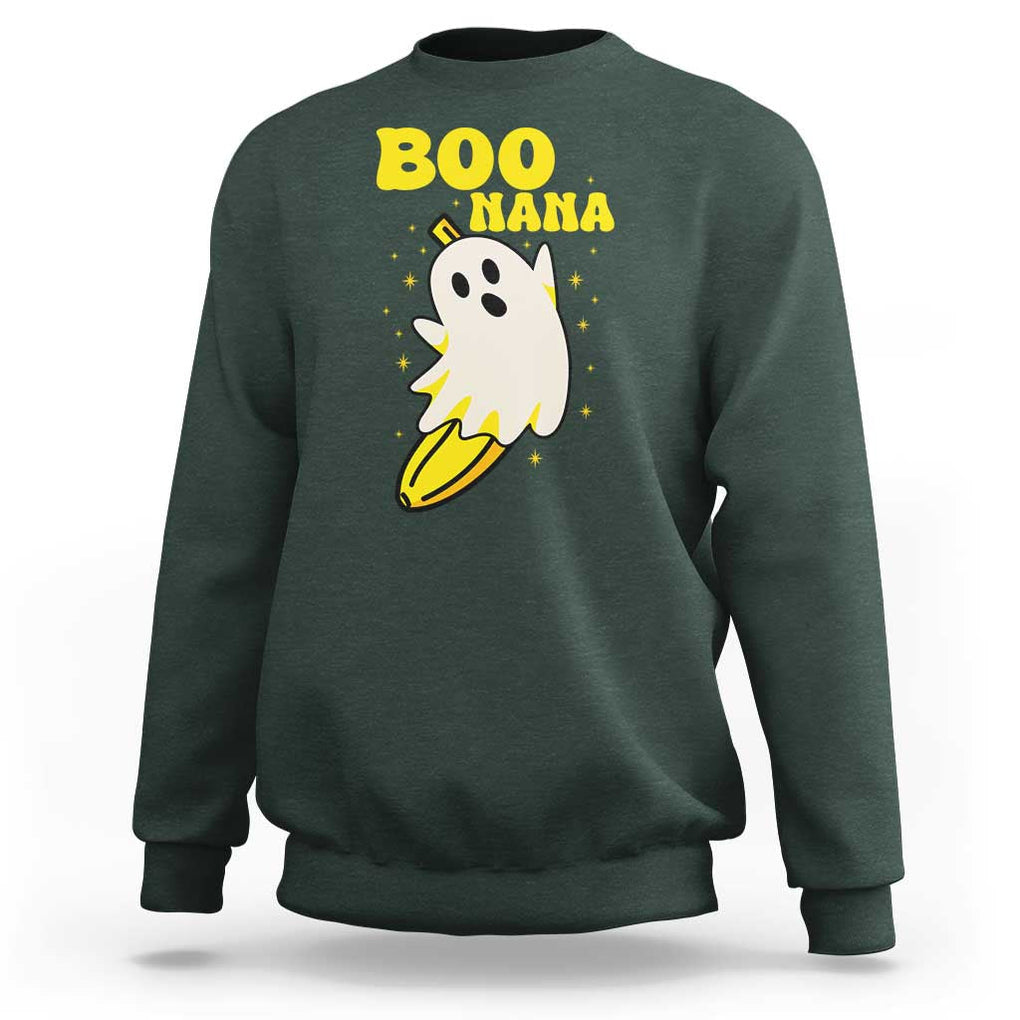 Boonana Funny Banana Ghost Halloween Costume Banana Lover Sweatshirt TS02 Dark Forest Green Print Your Wear