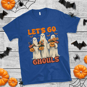 Ghost Halloween Costume T Shirt Let's Go Ghouls Retro Boo Sheet TS02 Royal Blue Print Your Wear