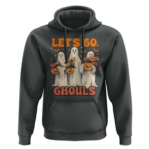 Ghost Halloween Costume Hoodie Let's Go Ghouls Retro Boo Sheet TS02 Dark Heather Print Your Wear
