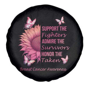 Breast Cancer Awareness Spare Tire Cover Support Admire Honor Pink Sunflower TS02 Print Your Wear