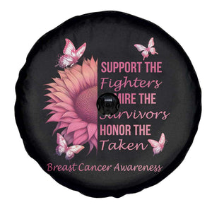 Breast Cancer Awareness Spare Tire Cover Support Admire Honor Pink Sunflower TS02 Print Your Wear