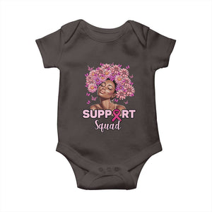 Breast Cancer Awareness Baby Onesie Black Afro Woman Support Squad Pink Ribbon Sunflower TS02 Dark Chocolate Print Your Wear