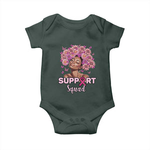 Breast Cancer Awareness Baby Onesie Black Afro Woman Support Squad Pink Ribbon Sunflower TS02 Print Your Wear