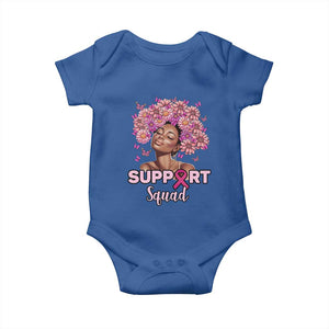 Breast Cancer Awareness Baby Onesie Black Afro Woman Support Squad Pink Ribbon Sunflower TS02 Royal Blue Print Your Wear