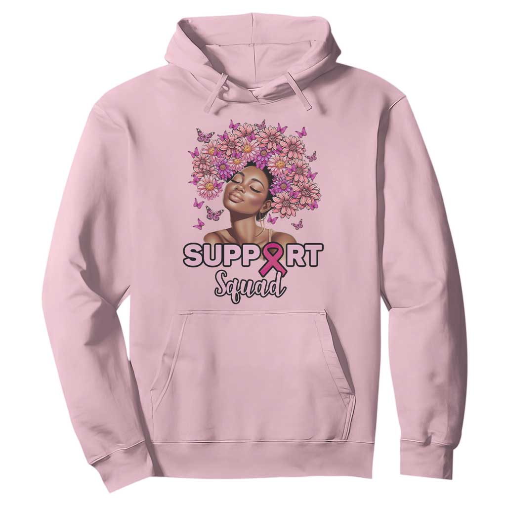 Breast Cancer Awareness Hoodie Support Squad Black Afro Women Pink Ribbon Sunflower TS02 Light Pink Printyourwear