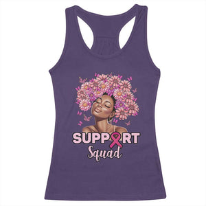 Breast Cancer Awareness Racerback Tank Top Black Afro Woman Support Squad Pink Ribbon Sunflower TS02 Purple Print Your Wear