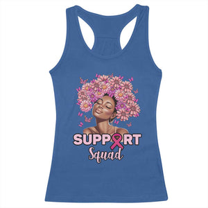 Breast Cancer Awareness Racerback Tank Top Black Afro Woman Support Squad Pink Ribbon Sunflower TS02 Royal Blue Print Your Wear