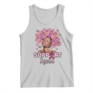 Breast Cancer Awareness Tank Top Black Afro Woman Support Squad Pink Ribbon Sunflower TS02 Ash Print Your Wear