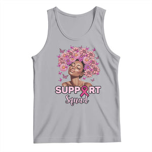 Breast Cancer Awareness Tank Top Black Afro Woman Support Squad Pink Ribbon Sunflower TS02 Athletic Heather Print Your Wear