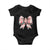 Coquette Bow Christmas Tree Cake Baby Onesie Xmas Vibes TS02 Black Print Your Wear