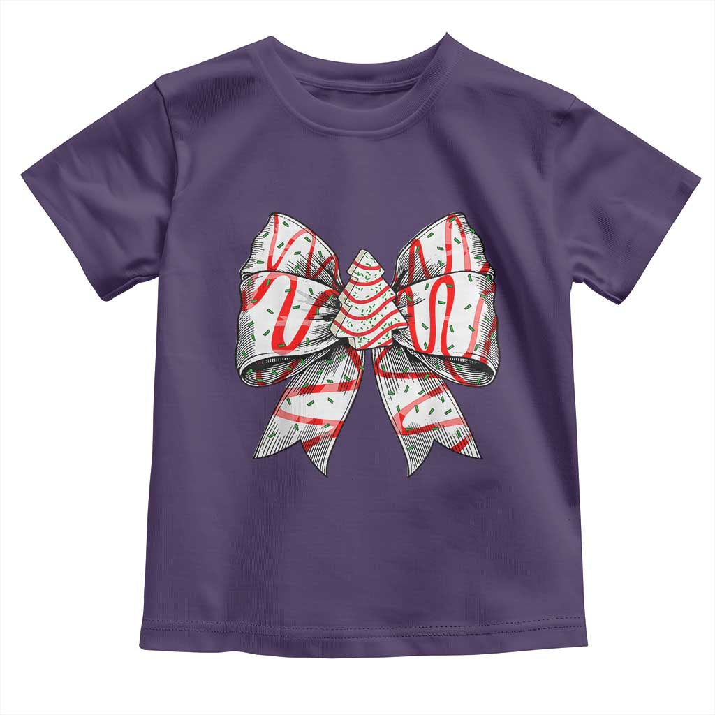 Coquette Bow Christmas Tree Cake Baby Shirt Xmas Vibes TS02 Purple Print Your Wear