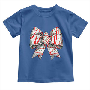 Coquette Bow Christmas Tree Cake Baby Shirt Xmas Vibes TS02 Royal Blue Print Your Wear
