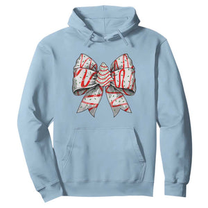 Coquette Bow Christmas Tree Cake Hoodie Xmas Vibes TS02 Light Blue Print Your Wear